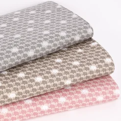 Baumwollstoff Popeline Elefanten klein rosa weiß 1,5m Breite
