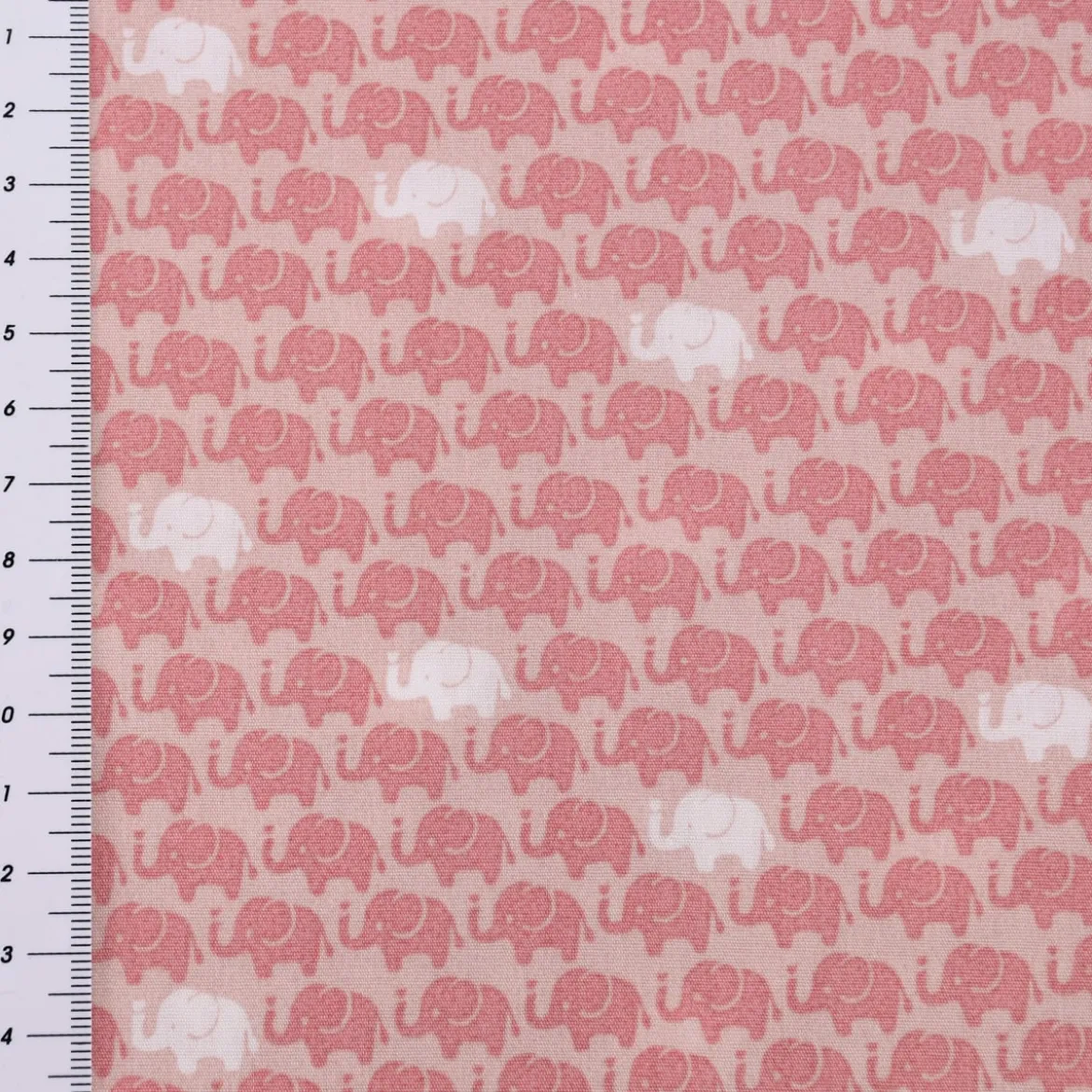 Baumwollstoff Popeline Elefanten klein rosa weiß 1,5m Breite