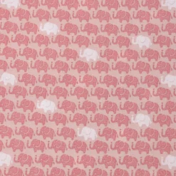 Baumwollstoff Popeline Elefanten klein rosa weiß 1,5m Breite