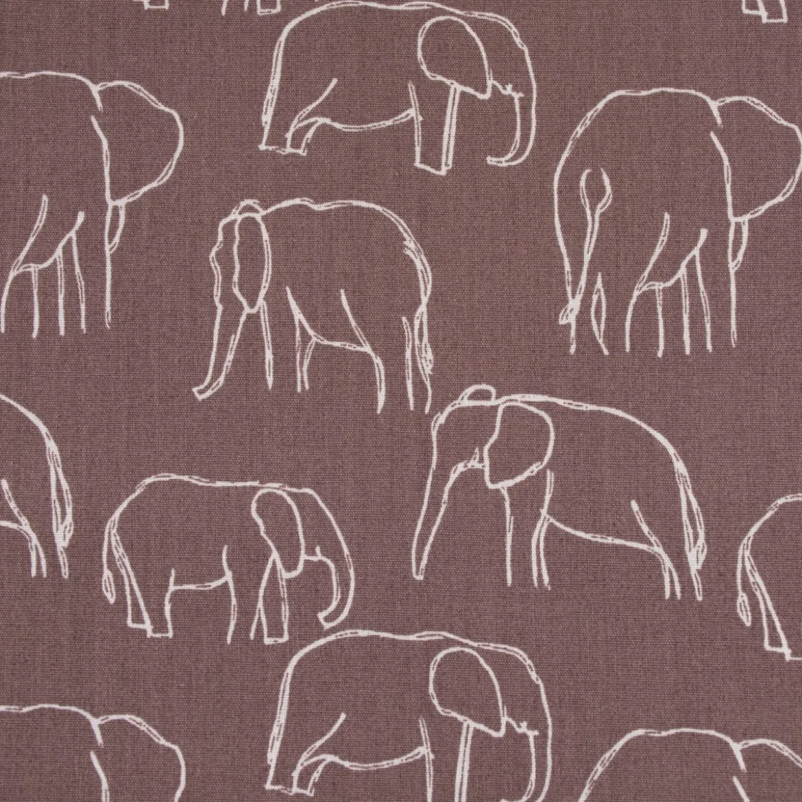 Baumwollstoff Popeline Elefant abstrakt mauve weiß 1,45m Breite