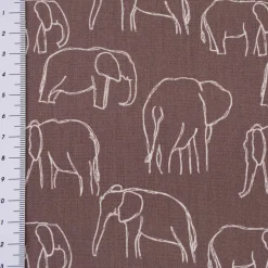 Baumwollstoff Popeline Elefant abstrakt mauve weiß 1,45m Breite