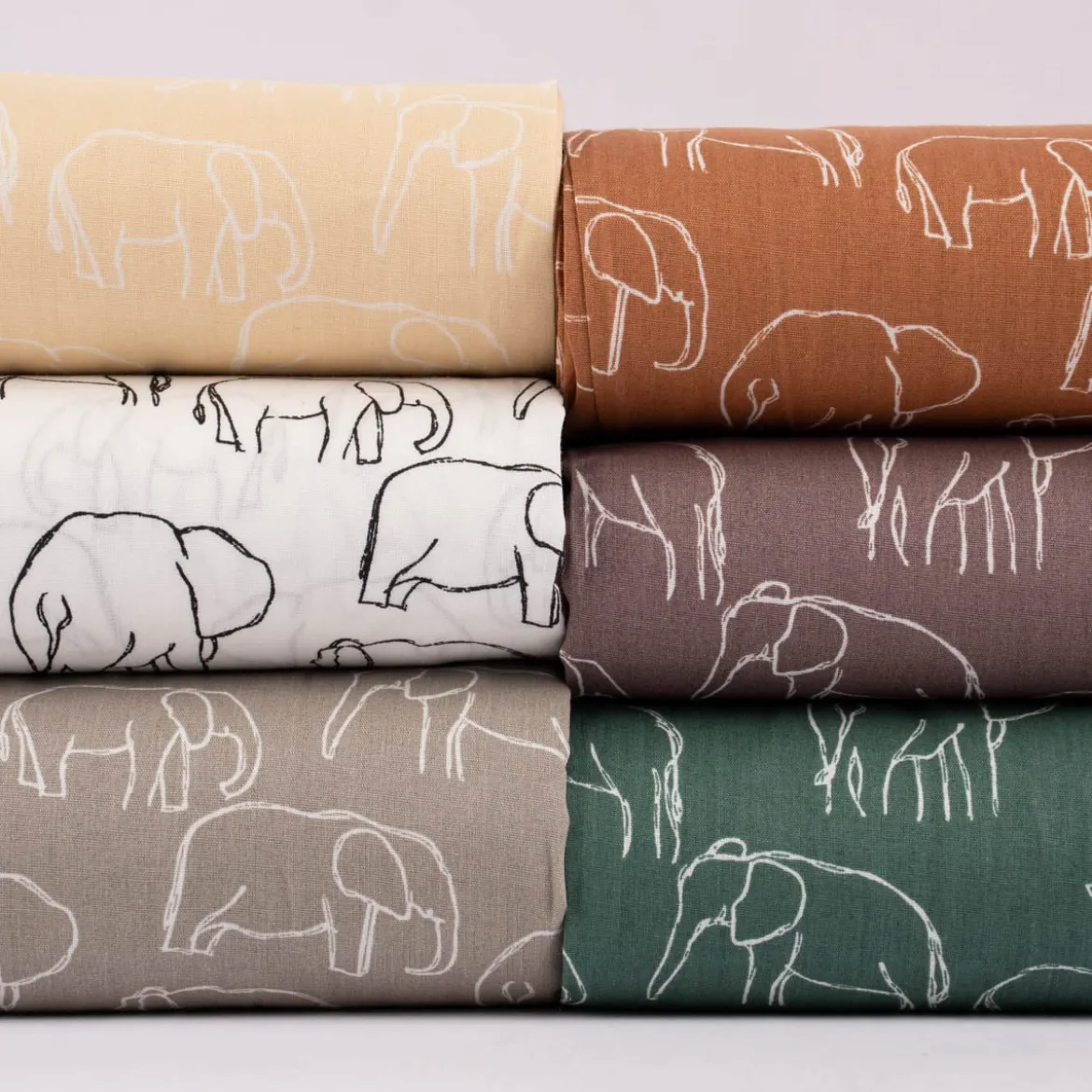 Baumwollstoff Popeline Elefant abstrakt mauve weiß 1,45m Breite