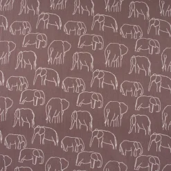 Baumwollstoff Popeline Elefant abstrakt mauve weiß 1,45m Breite