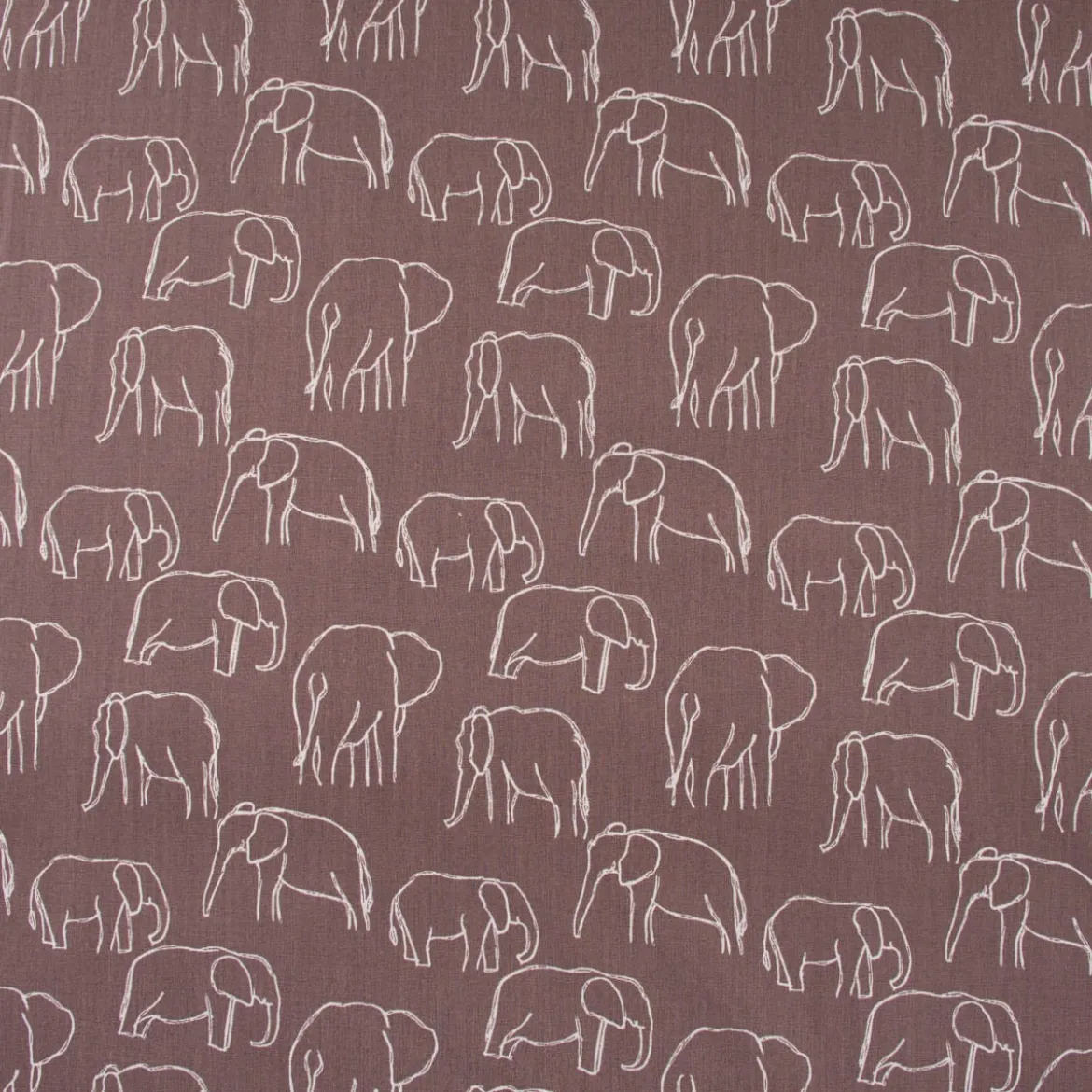 Baumwollstoff Popeline Elefant abstrakt mauve weiß 1,45m Breite