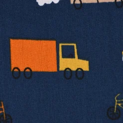 Baumwollstoff Popeline Fahrzeuge Auto Fahrrad Lkw blau bunt 1,48m Breite