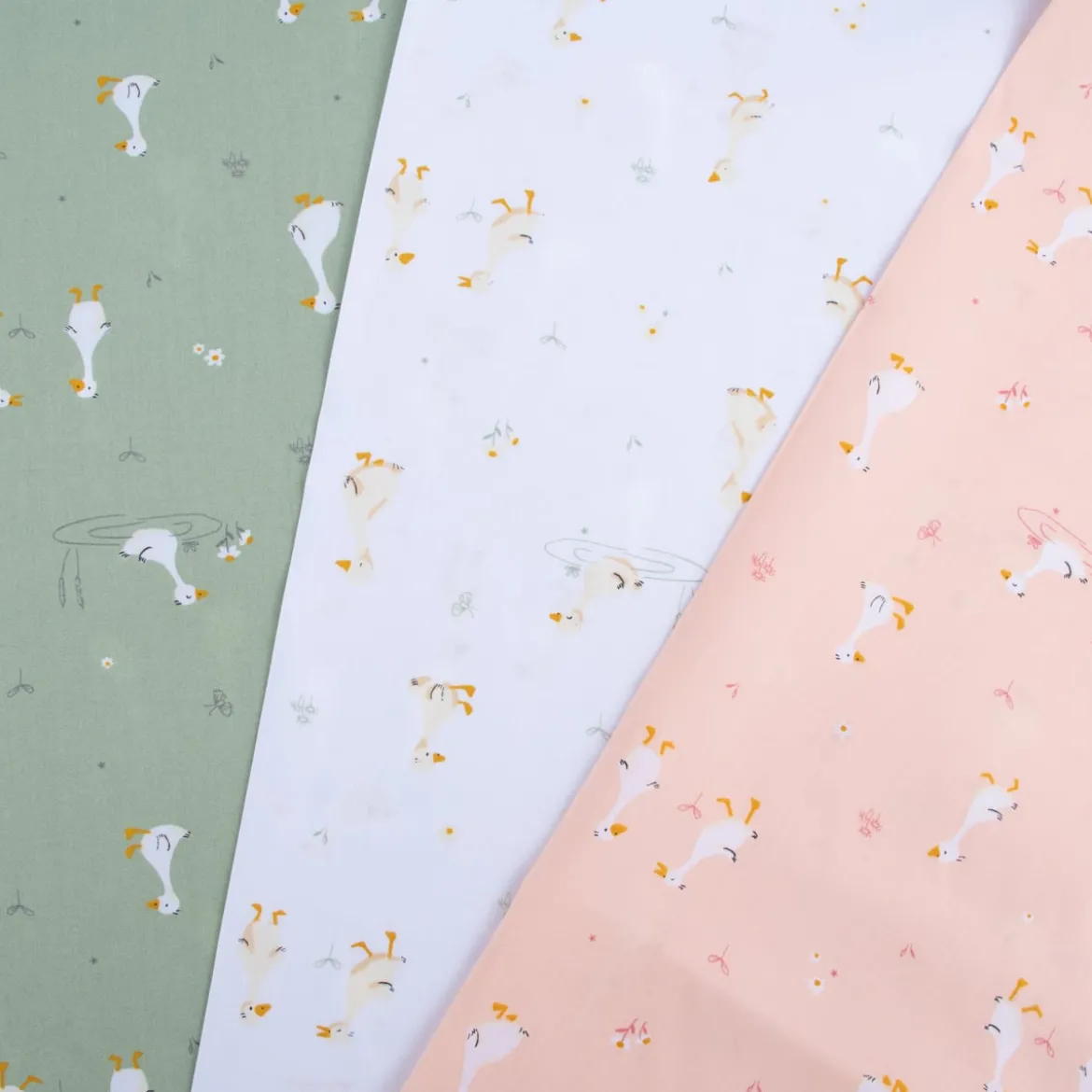 Baumwollstoff Popeline Fine Poplin Goose Gänse weiß 1,50m Breite