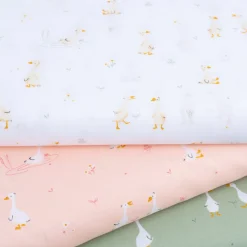 Baumwollstoff Popeline Fine Poplin Goose Gänse weiß 1,50m Breite