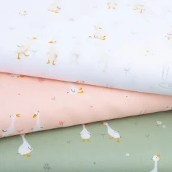 Baumwollstoff Popeline Fine Poplin Goose Gänse weiß 1,50m Breite