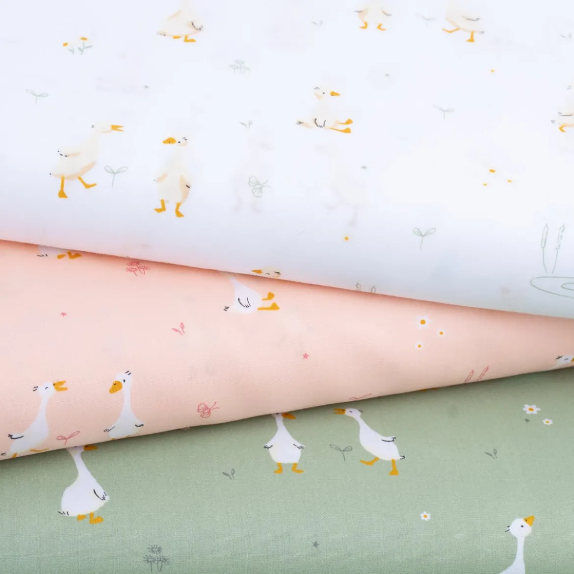 Baumwollstoff Popeline Fine Poplin Goose Gänse weiß 1,50m Breite
