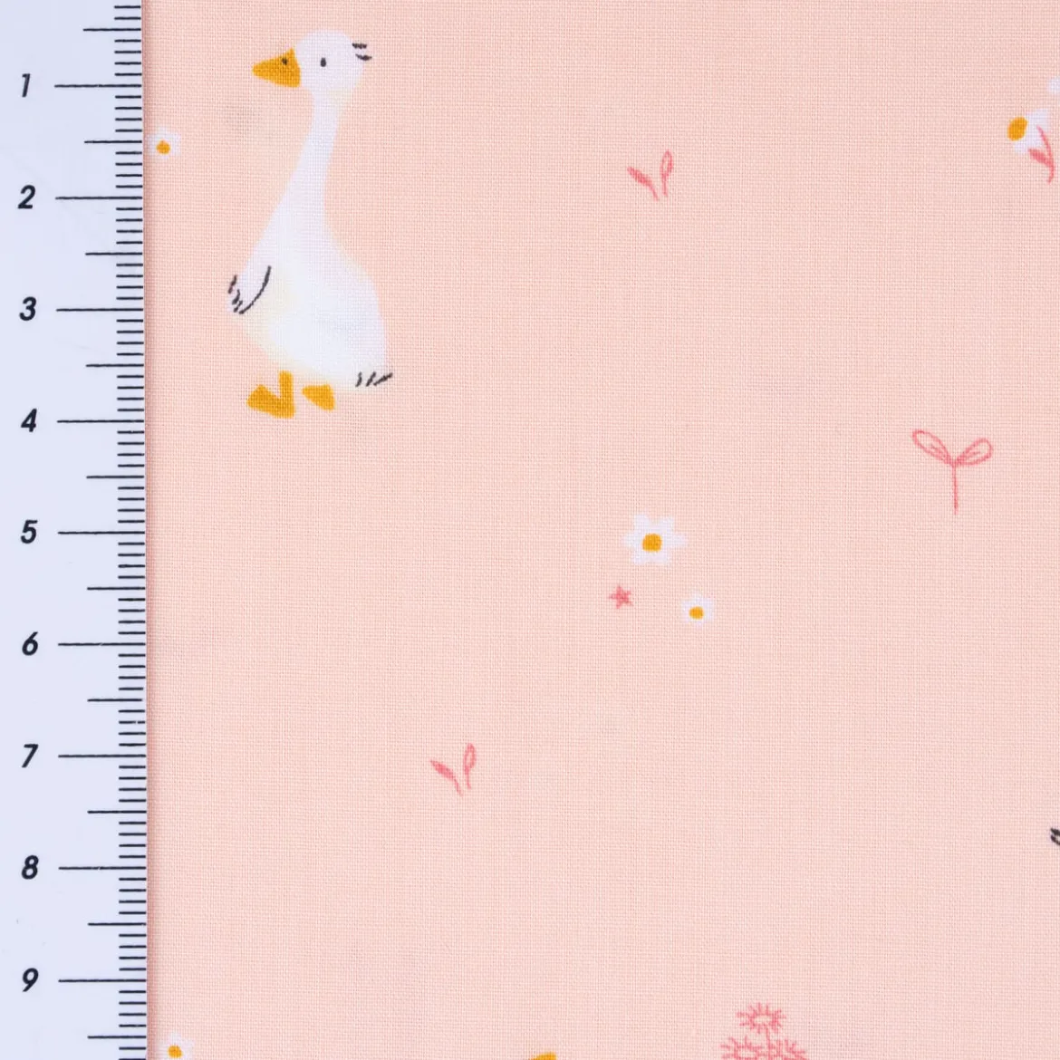 Baumwollstoff Popeline Fine Poplin Goose Gänse apricot 1,50m Breite
