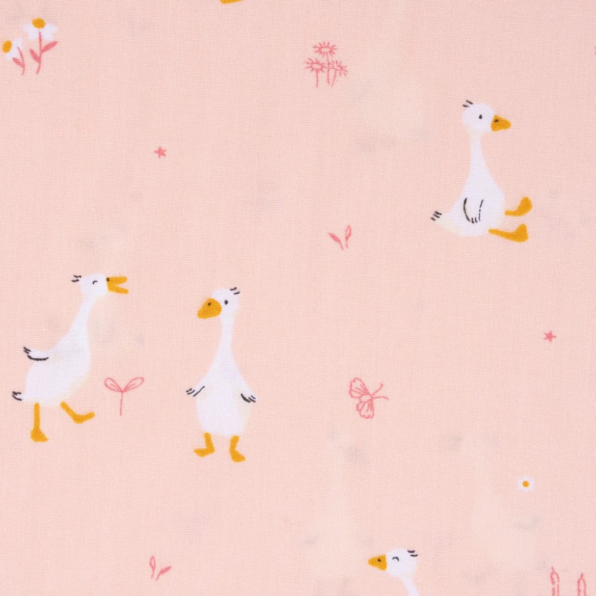 Baumwollstoff Popeline Fine Poplin Goose Gänse apricot 1,50m Breite