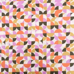 Baumwollstoff Popeline Fine Poplin GEOMETRIC Retro Kreise ecru grün 1,45m Breite