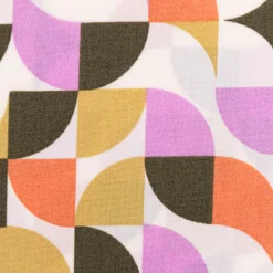 Baumwollstoff Popeline Fine Poplin GEOMETRIC Retro Kreise ecru grün 1,45m Breite