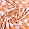 Baumwollstoff Popeline Fine Poplin Karo groß offweiß orange 1,45m Breite