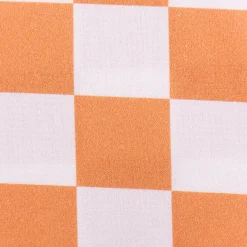 Baumwollstoff Popeline Fine Poplin Karo groß offweiß orange 1,45m Breite