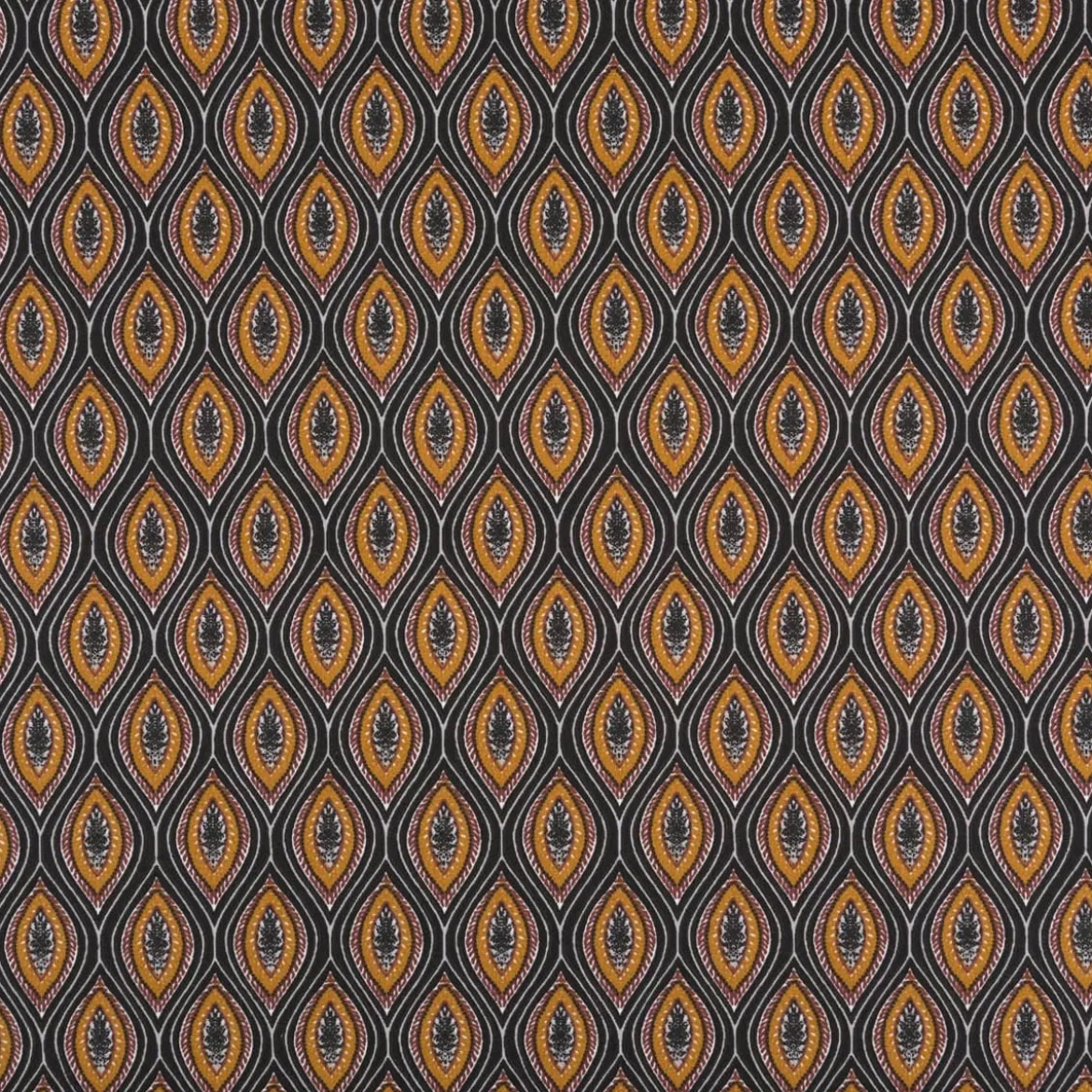 Baumwollstoff Popeline Jana Retro schwarz braun 1,45m Breite