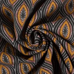 Baumwollstoff Popeline Jana Retro schwarz braun 1,45m Breite
