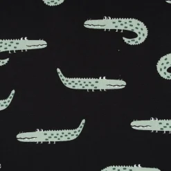 Baumwollstoff Popeline Krokodil schwarz grün weiß 1,45m Breite