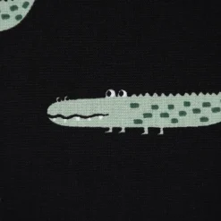 Baumwollstoff Popeline Krokodil schwarz grün weiß 1,45m Breite
