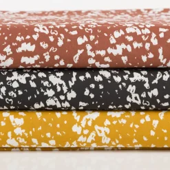 Baumwollstoff Popeline Mika senfgelb weiß 1,45m Breite