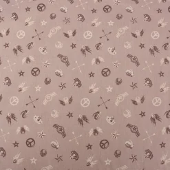Baumwollstoff Popeline Militär Sterne Abzeichen taupe braun beige 1,5m Breite