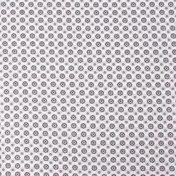 Baumwollstoff Popeline Minimals Blümchen Kreis-Ornamente weiß schwarz 1,48m Breite