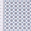 Baumwollstoff Popeline Minimals Blümchen Kreis-Ornamente weiß dunkelblau 1,48m Breite
