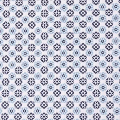 Baumwollstoff Popeline Minimals Blümchen Kreis-Ornamente weiß dunkelblau 1,48m Breite