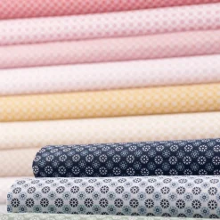 Baumwollstoff Popeline Minimals Blümchen Kreis-Ornamente weiß dunkelblau 1,48m Breite