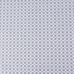 Baumwollstoff Popeline Minimals Blümchen Kreis-Ornamente weiß dunkelblau 1,48m Breite