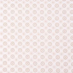 Baumwollstoff Popeline Minimals Blümchen Kreis-Ornamente weiß sand 1,48m Breite