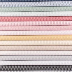 Baumwollstoff Popeline Minimals Blümchen Kreis-Ornamente weiß gelb 1,48m Breite