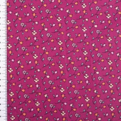 Baumwollstoff Popeline Mini Blümchen fuchsia 1,48m Breite