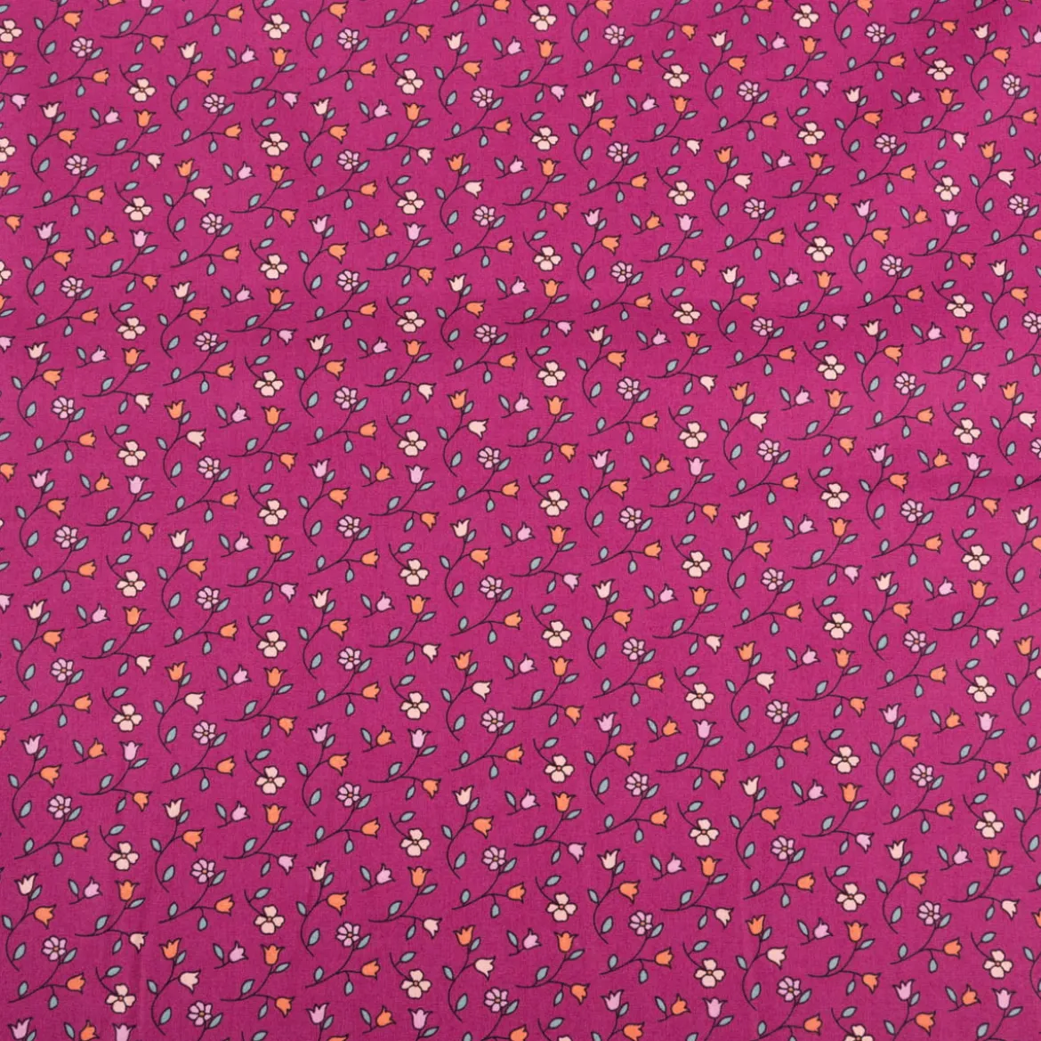 Baumwollstoff Popeline Mini Blümchen fuchsia 1,48m Breite