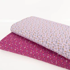 Baumwollstoff Popeline Mini Blümchen lila 1,48m Breite