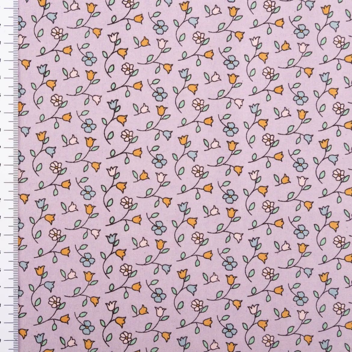 Baumwollstoff Popeline Mini Blümchen lila 1,48m Breite