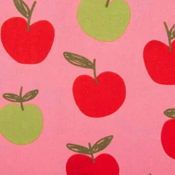 Baumwollstoff Popeline Äpfel rosa rot grün 1,48m Breite