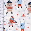 Baumwollstoff Popeline PIRATES Pirat Hase Bär Sterne weiß blau rot 1,45m Breite