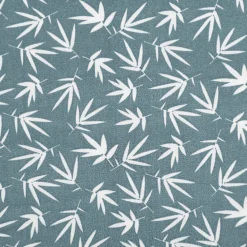 Baumwollstoff Popeline Rikka Blätter graublau 1,45m Breite