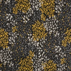 Baumwollstoff Popeline Samburu abstrakte Mini-Blüten schwarz gelb 1,45m Breite
