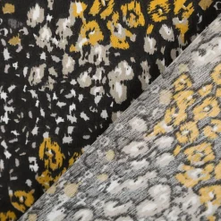 Baumwollstoff Popeline Samburu abstrakte Mini-Blüten schwarz gelb 1,45m Breite