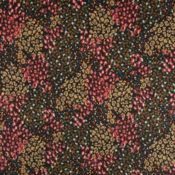 Baumwollstoff Popeline Samburu abstrakte Mini-Blüten schwarz rot1,45m Breite