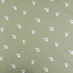 Baumwollstoff Popeline Stoff Koala klein altgrün grau 1,45m Breite