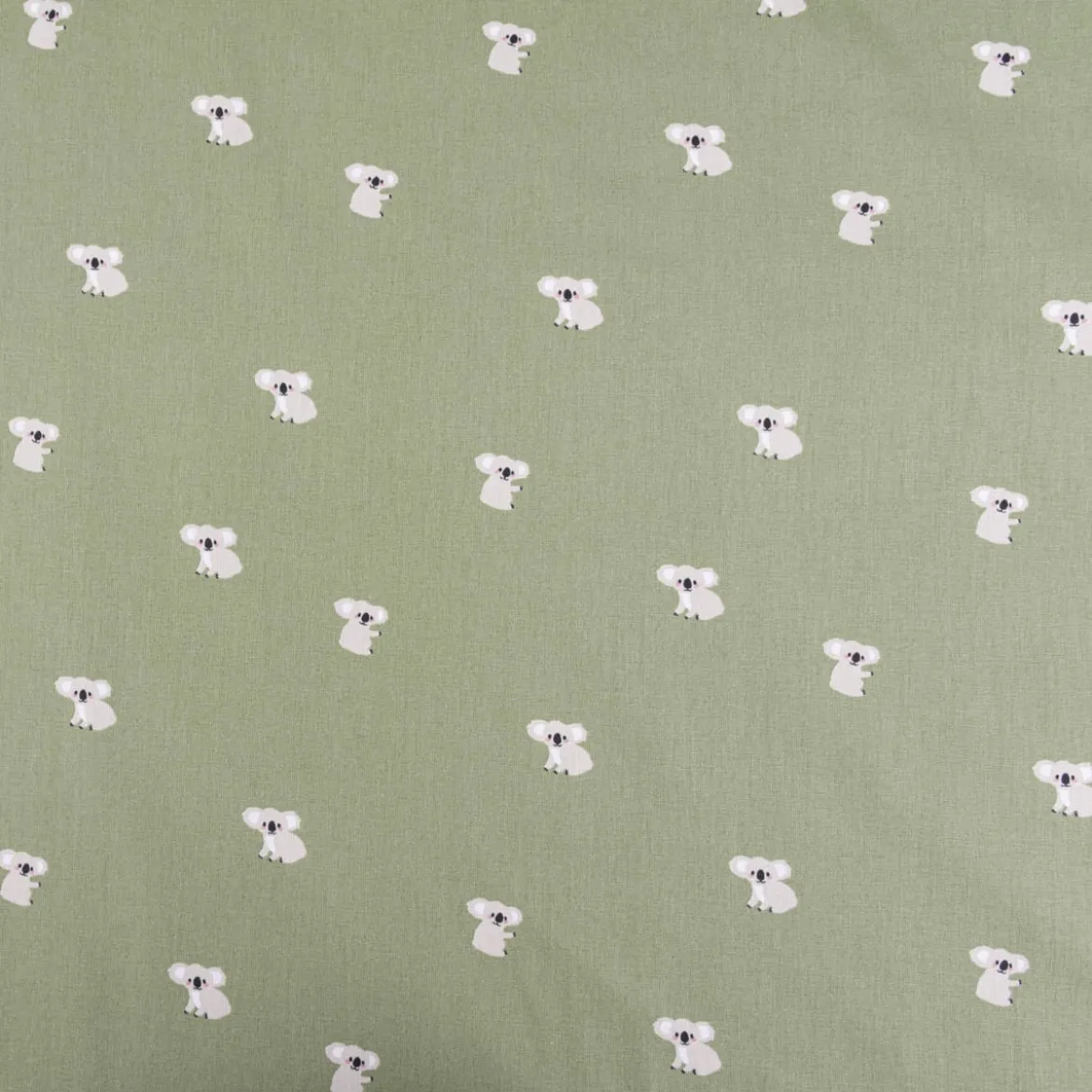 Baumwollstoff Popeline Stoff Koala klein altgrün grau 1,45m Breite