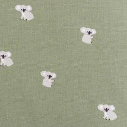 Baumwollstoff Popeline Stoff Koala klein altgrün grau 1,45m Breite