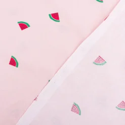 Baumwollstoff Popeline Stoff Wassermelone rosa grün 1,45m Breite
