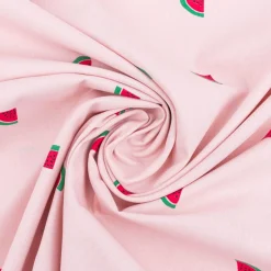 Baumwollstoff Popeline Stoff Wassermelone rosa grün 1,45m Breite