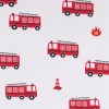 Baumwollstoff Popeline Stoff Feuerwehr Flammen weiß rot 1,45m Breite