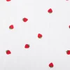 Baumwollstoff Popeline Stoff Mini Erdbeeren weiß rot grün 1,45m Breite