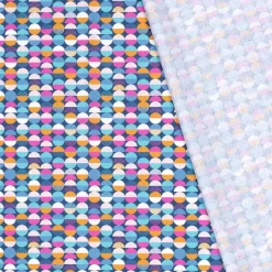 Baumwollstoff Popeline Stoff Kreise blau 1,45m Breite